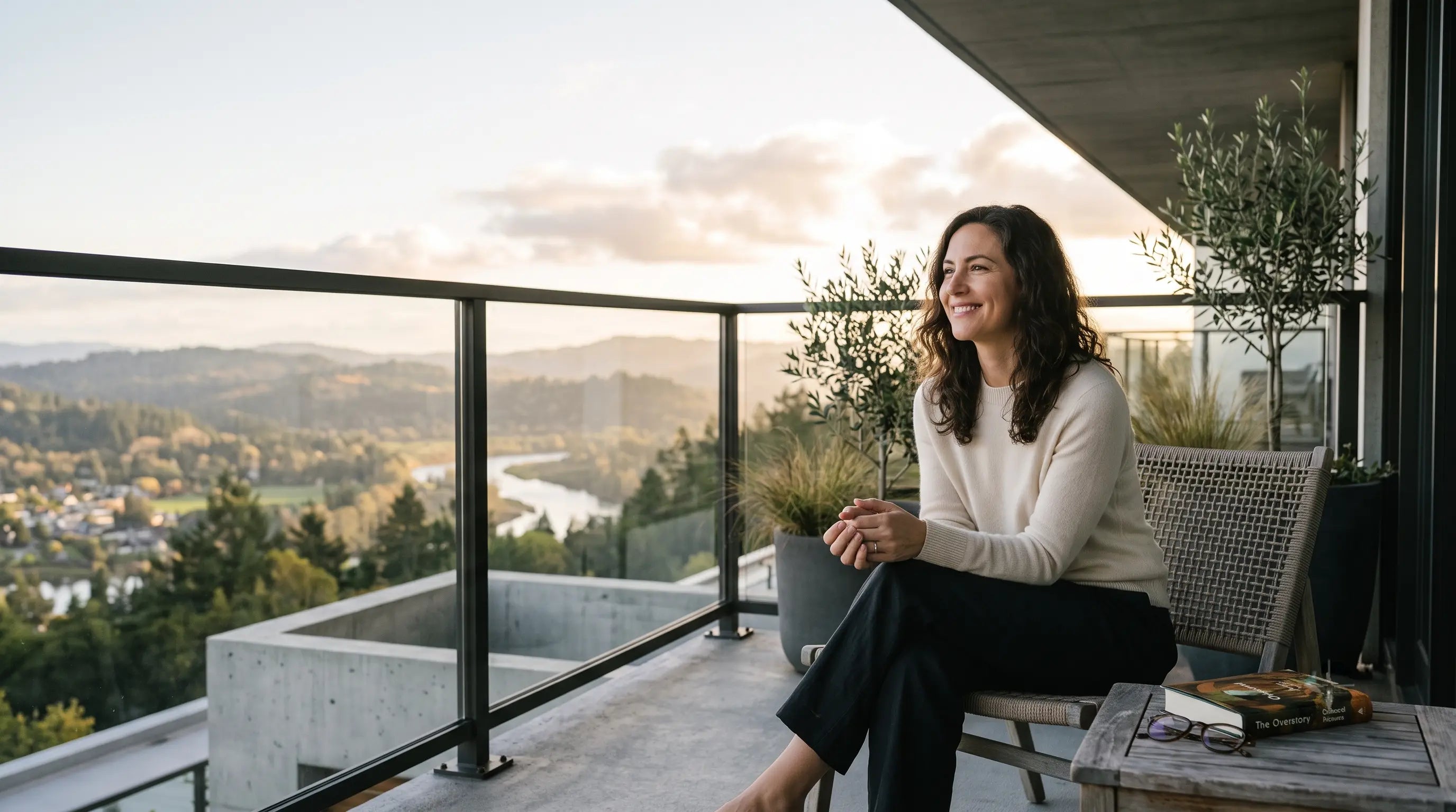 Person seated outside in a quiet reflective moment